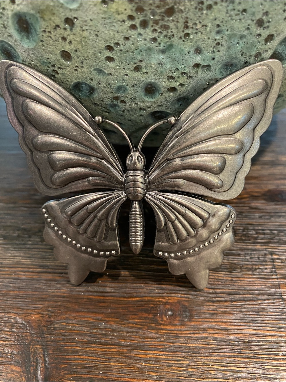 Vintage Pewter Butterfly Buckle